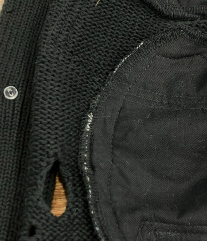 COMME des GARCONS 長袖カーディガン パッチワーク ダメージ加工 WO-N007 メンズ SIZE M コムデギャルソン