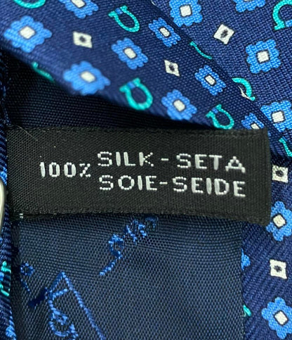 美品 Salvatore Ferragamo ネクタイ シルク100% ガンチーニ メンズ サルヴァトーレフェラガモ