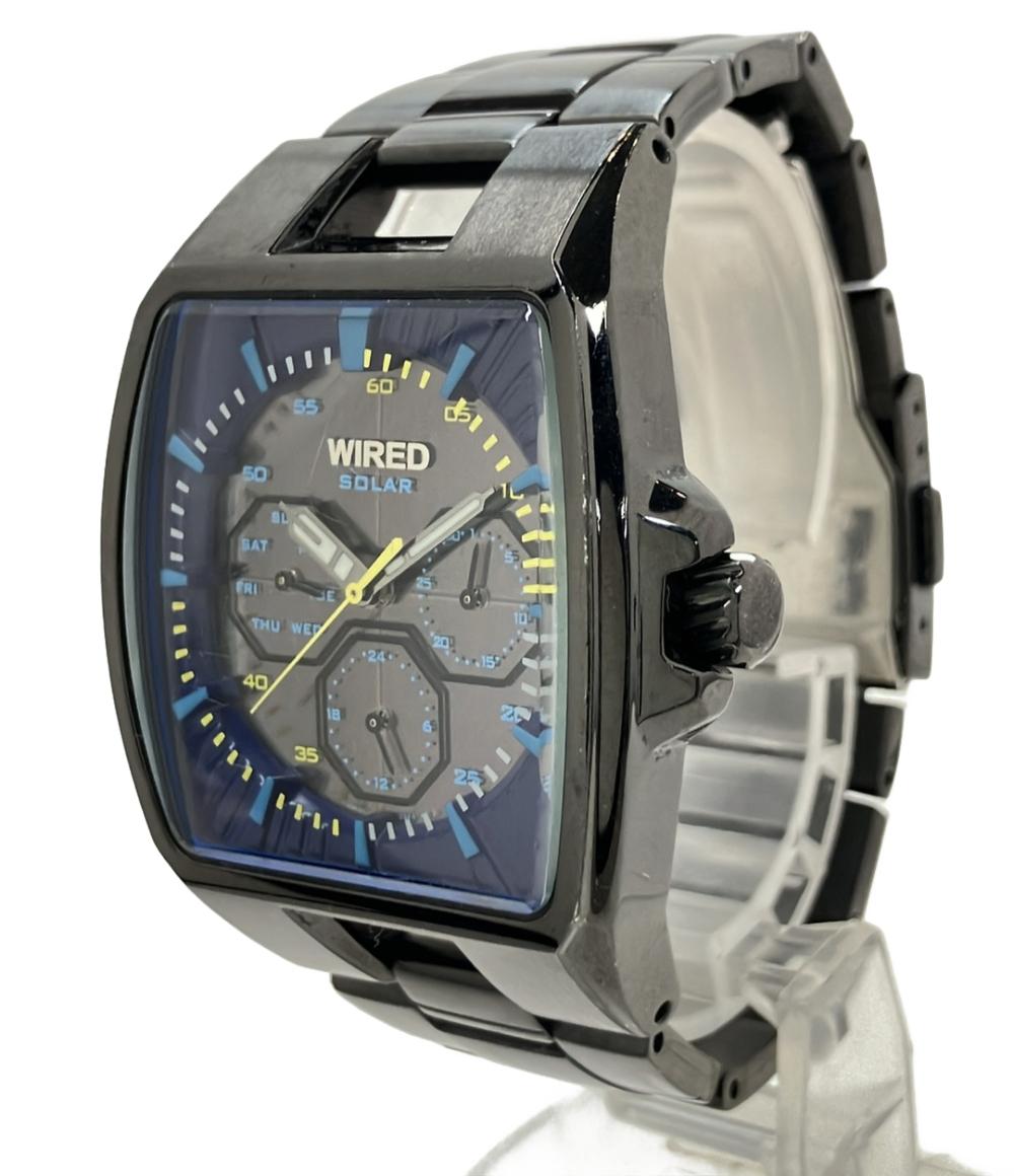 セイコー 腕時計 WIRED ソーラー ブラック V14J-0BA0 メンズ SEIKO