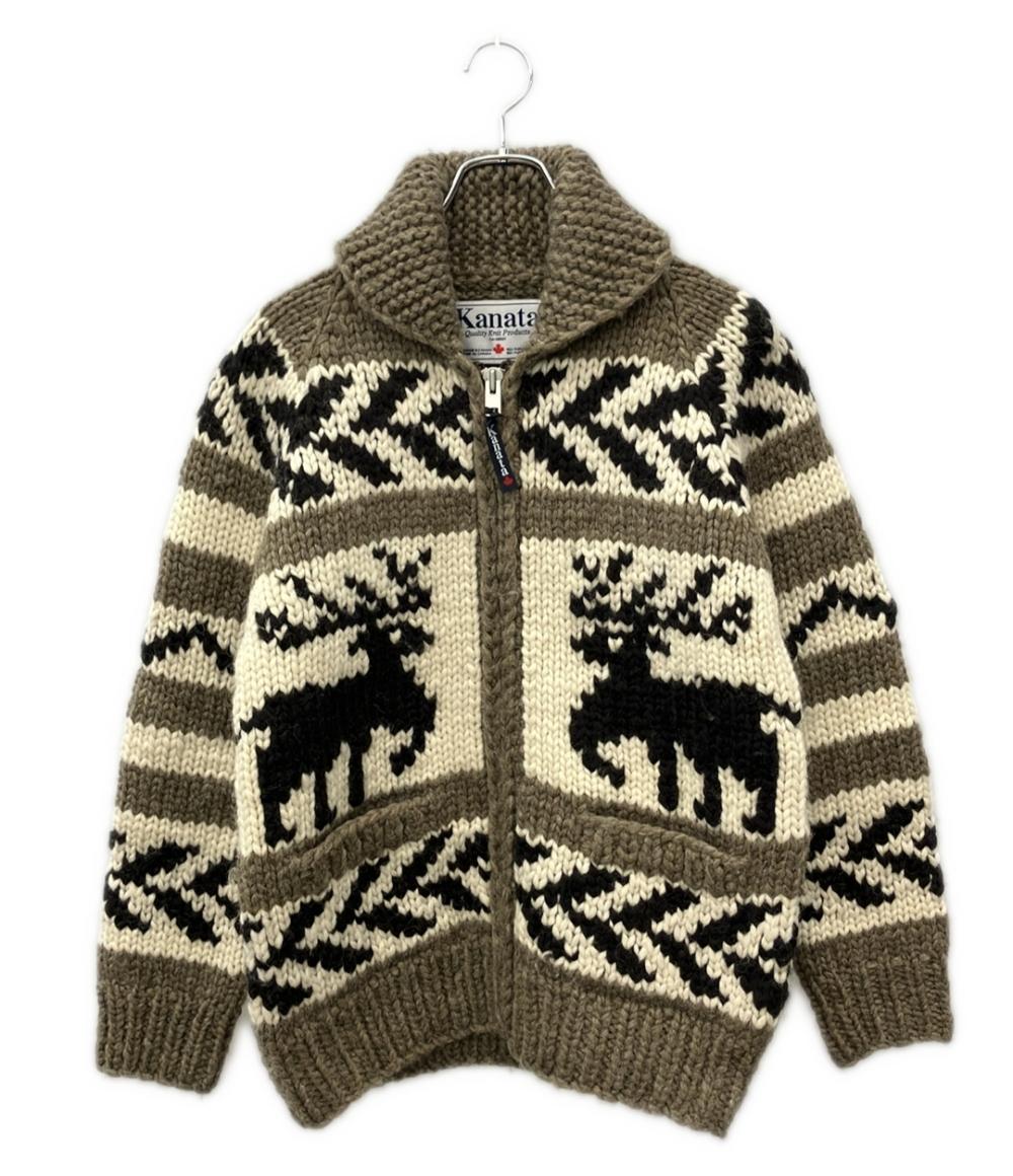 KANATA 長袖 カウチンニット ジップアップ メンズ SIZE 38 カナタ