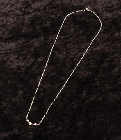 美品 ヨンドシー ネックレス SV ダイヤ ピンクトルマリン ハートモチーフ レディース 4℃