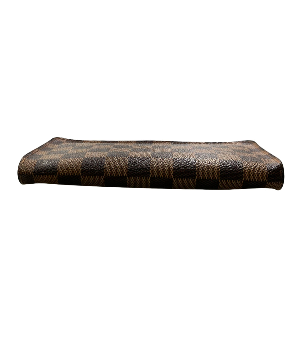 LOUIS VUITTON ラウンドファスナー長財布 PVC レザー ポルトモネジップ ダミエ エベヌ N61728 レディース ルイ・ヴィトン