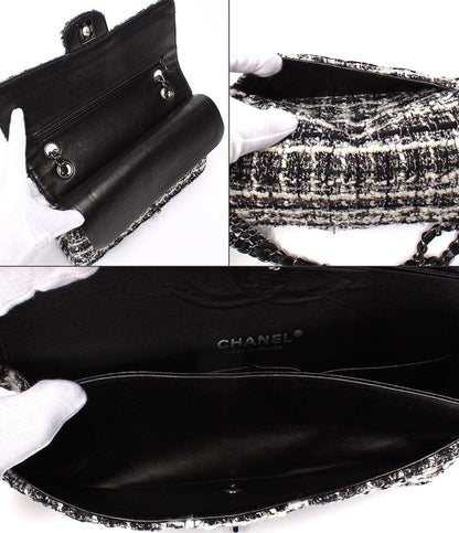 シャネル ショルダーバッグ ハンドバッグ 肩掛け ツイード ダブルチェーン ダブルフラップ シルバー金具 マトラッセ25 レディース CHANEL