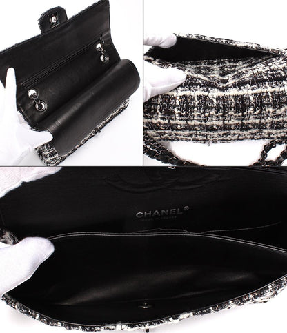 シャネル ショルダーバッグ ハンドバッグ 肩掛け ツイード ダブルチェーン ダブルフラップ シルバー金具 マトラッセ25 レディース CHANEL