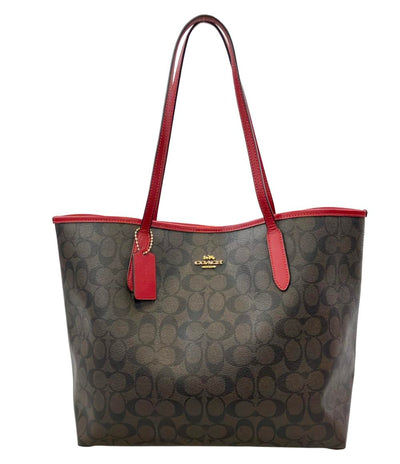 美品 COACH トートバッグ ショルダーバッグ 肩掛け シグネチャー 5696 レディース コーチ