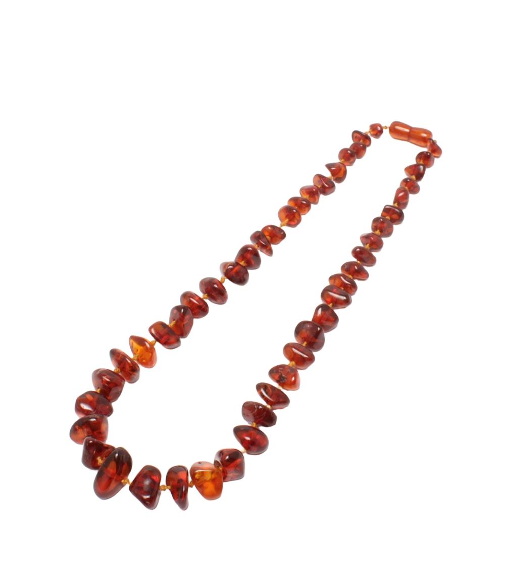 美品 ネックレス 琥珀6-20mm レディース