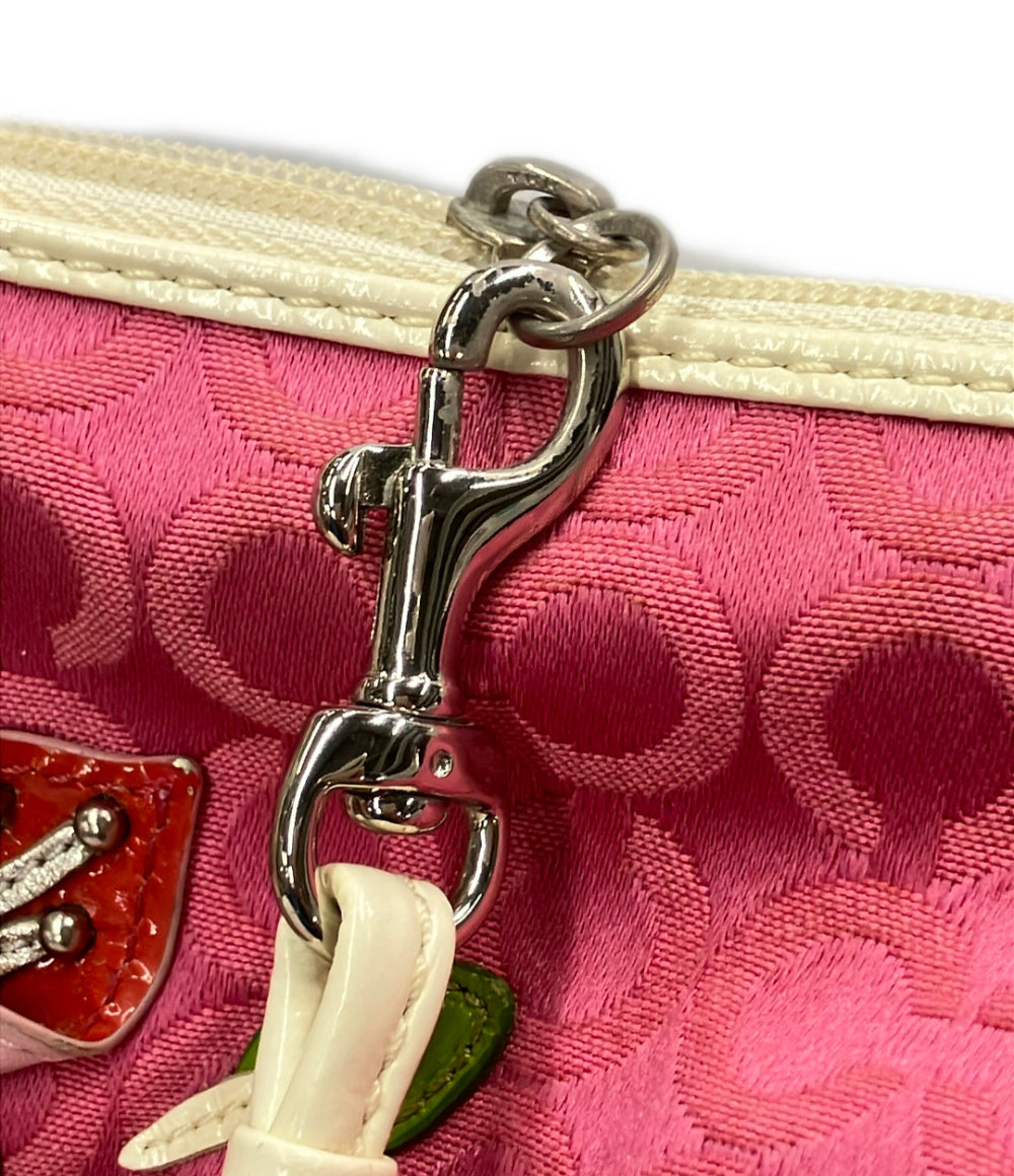 COACH アクセサリーポーチ リストレット 花柄 オプアート レディース コーチ