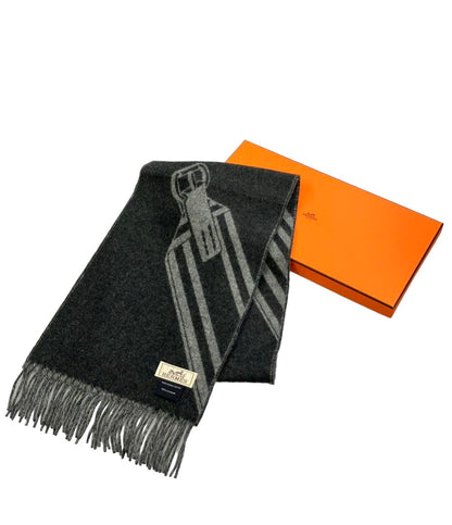 美品 HERMES マフラー カシミヤ100% ジグザグのサングル レディース メンズ エルメス