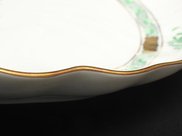 HEREND オーバルディッシュ 皿 26cm アポニーグリーン ヘレンド