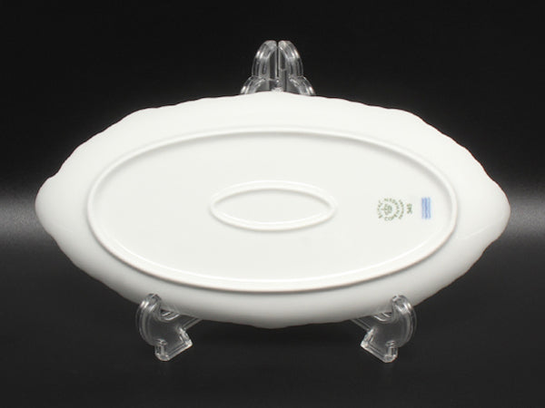 美品 Royal Copenhagen ピックルディッシュ オーバル 皿 25cm ホワイトフルーテッド ハーフレース ロイヤルコペンハーゲン