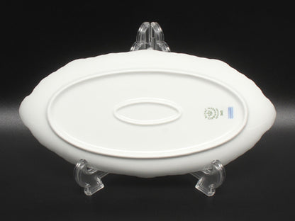 美品 Royal Copenhagen ピックルディッシュ オーバル 皿 25cm ホワイトフルーテッド ハーフレース ロイヤルコペンハーゲン