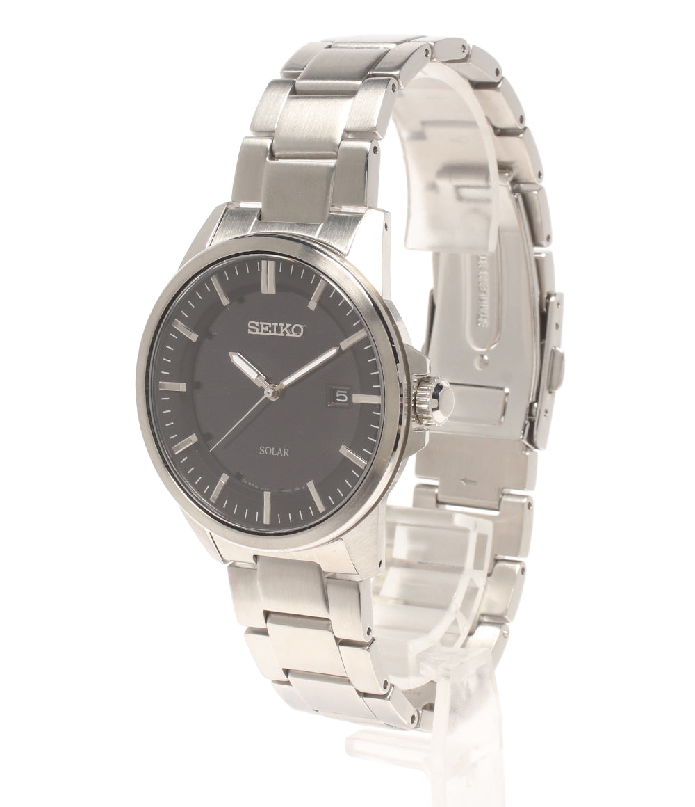 美品 SEIKO 腕時計 スピリット ソーラー ブラック V147-0AV0 メンズ セイコー