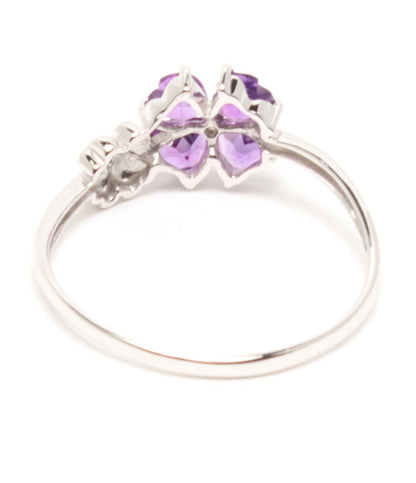 美品 リング 指輪 K10 アメジスト フラワーモチーフ レディース SIZE 19号