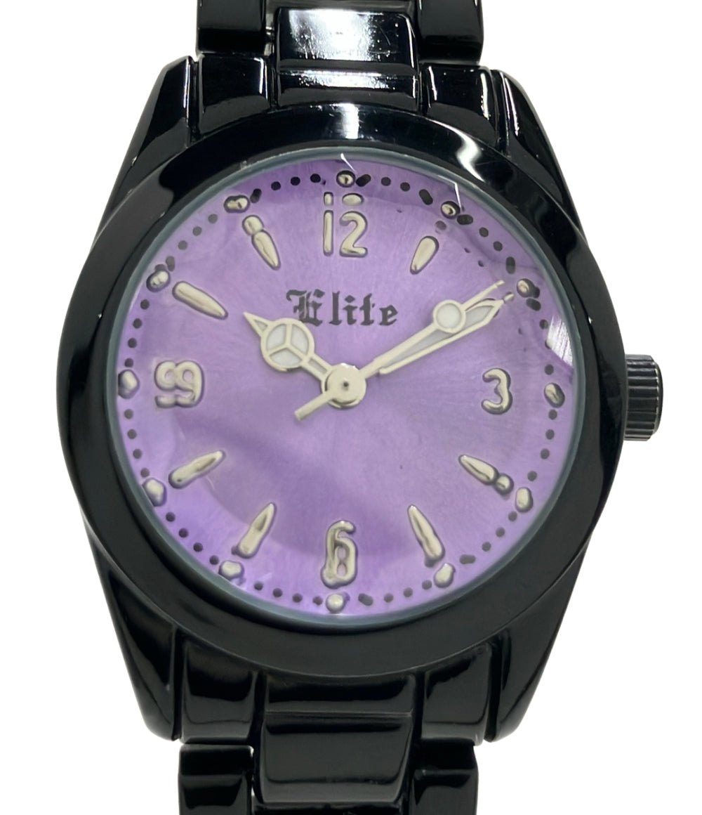 ELITE 腕時計 クオーツ パープル EE038L レディース エリート