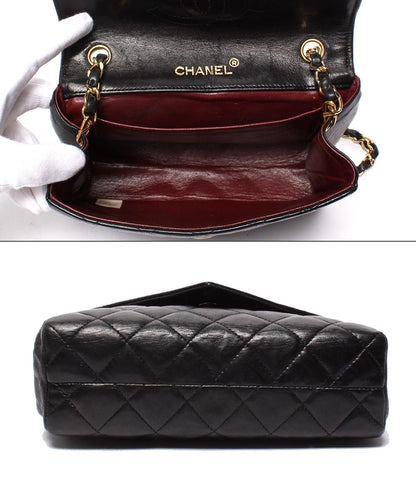 CHANEL チェーンショルダーバッグ シングルチェーン シングルフラップ ゴールド金具 ラムスキン 0番台 マトラッセ レディース シャネル