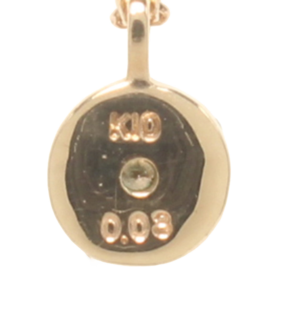 美品 agete ネックレス K10 ダイヤ0.03ct レディース アガット