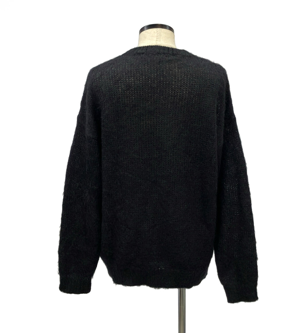 SAINT LAURENT フロントロゴ モヘヤニットセーター 712176 メンズ SIZE M サンローラン