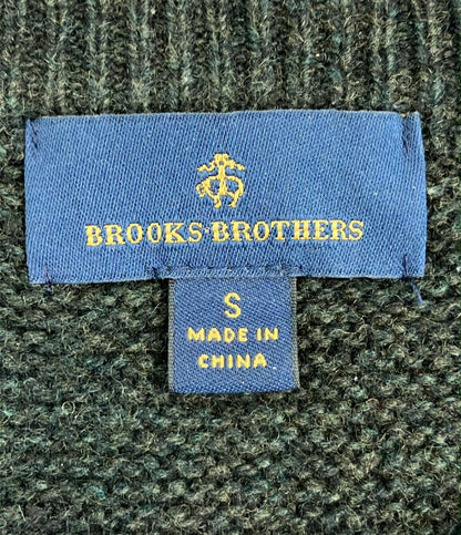 ブルックスブラザーズ 流しニット クルーネック 肩レザー メンズ SIZE S Brooks Brothers