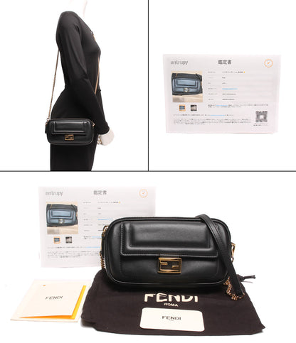 フェンディ  チェーンレザーショルダーバッグ ゴールド金具 イージーバゲット     レディース   FENDI