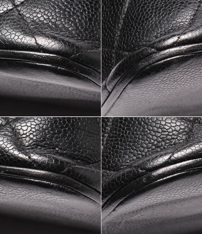 CHANEL トートバッグ シルバー金具 復刻トート キャビアスキン メダリオン ココマーク ６番台 レディース シャネル