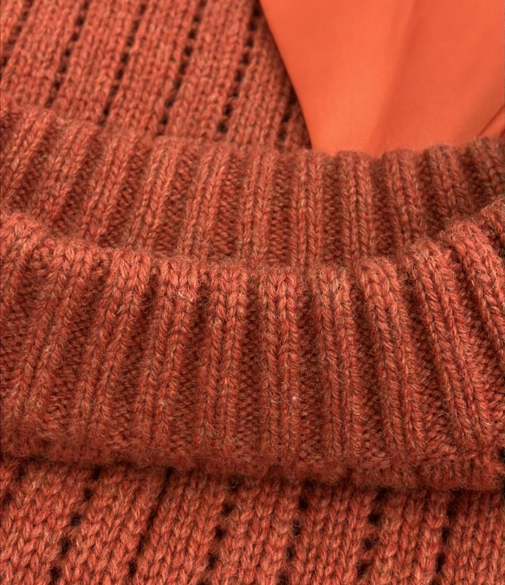 サカイ 異素材長袖ニットワンピース レース ペチコート付き 21-05666