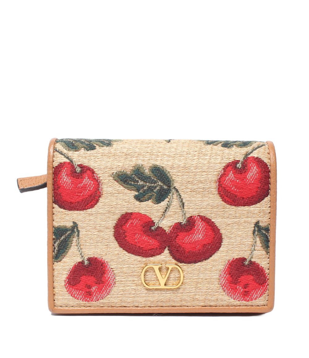 美品 VALENTINO 二つ折り財布 チェリー柄 レディース ヴァレンティノ