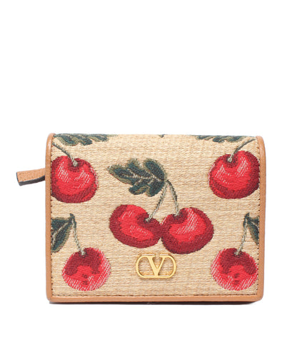美品 VALENTINO 二つ折り財布 チェリー柄 レディース ヴァレンティノ