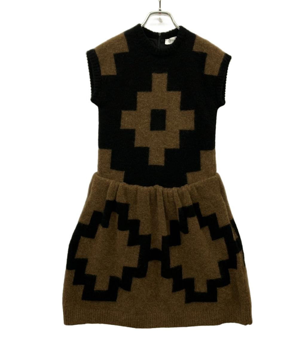 美品 MAX MARA ノースリーブ ニットワンピース幾何学模様 13262626 レディース SIZE S マックスマーラ