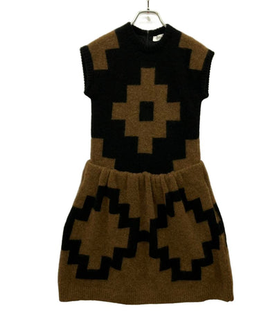 美品 MAX MARA ノースリーブ ニットワンピース幾何学模様 13262626 レディース SIZE S マックスマーラ