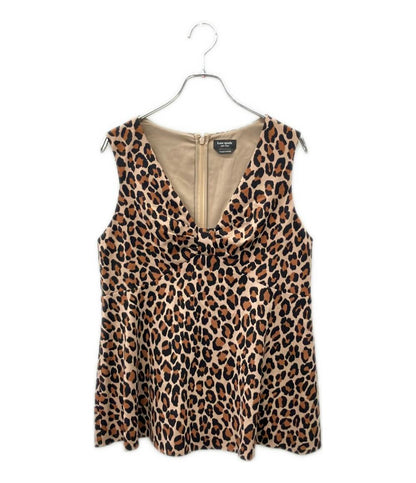 美品 Kate Spade ノースリーブトップス レオパード柄 レディース SIZE 4 (L) ケイトスペード
