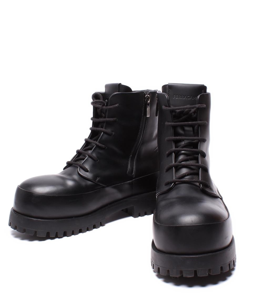 サルヴァトーレフェラガモ ショートブーツ 厚底 サイドファスナー Maxi Tongue Combat Boot メンズ SIZE 9 (L) Salvatore Ferragamo