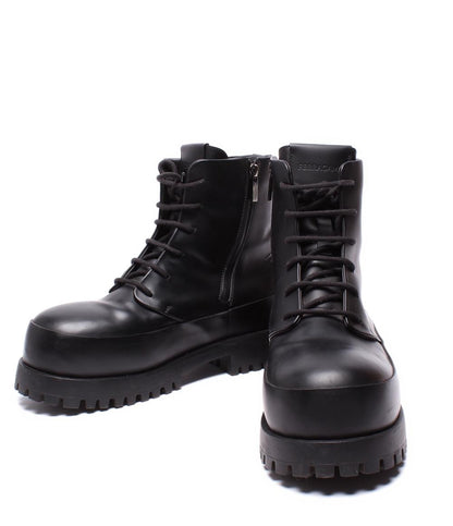 サルヴァトーレフェラガモ ショートブーツ 厚底 サイドファスナー Maxi Tongue Combat Boot メンズ SIZE 9 (L) Salvatore Ferragamo