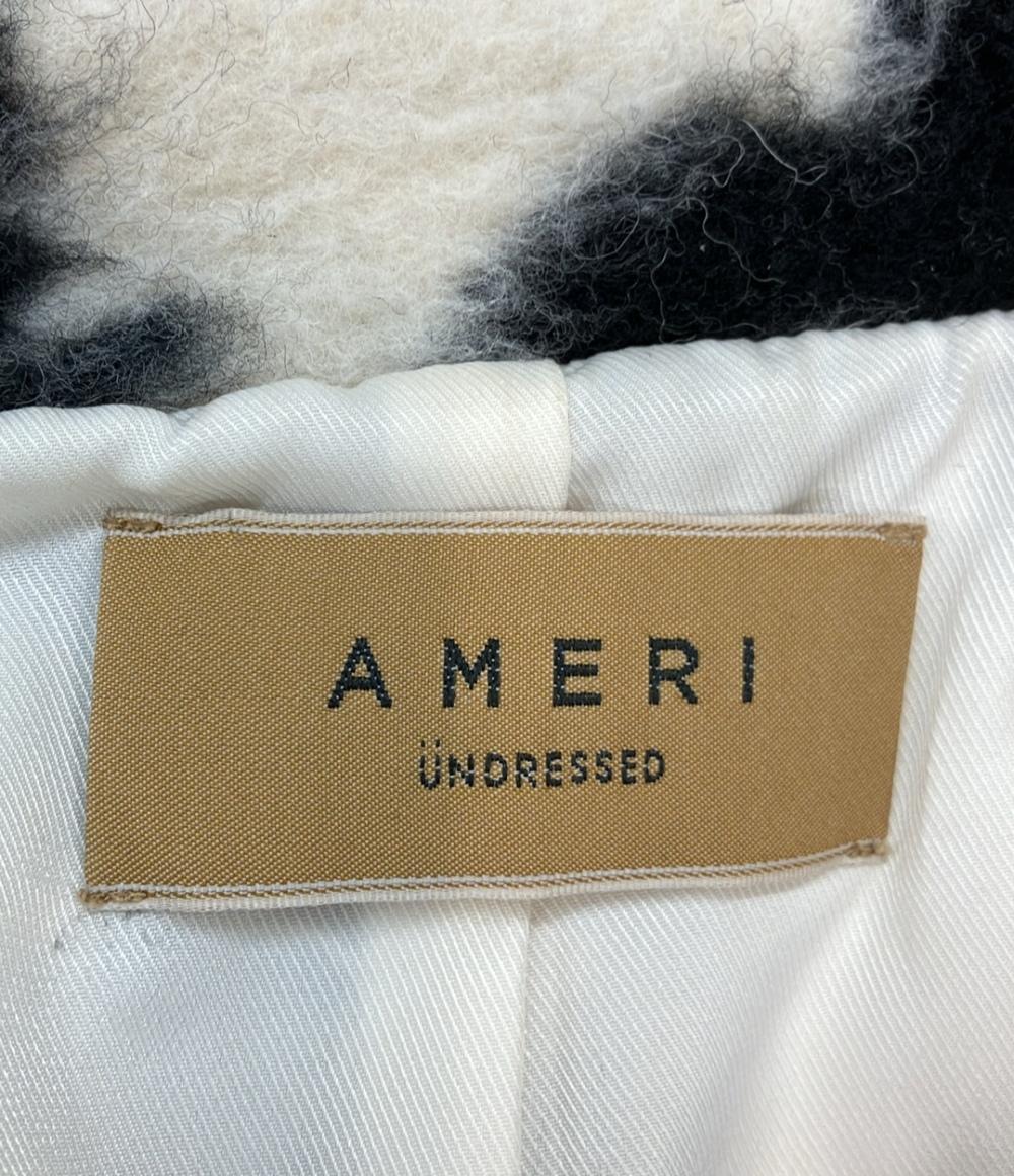 AMERI ピーコート ウールスライバー 花柄 ロング UND SHADOW FLOWER WOOL 02320760360 レディース SIZE S アメリ