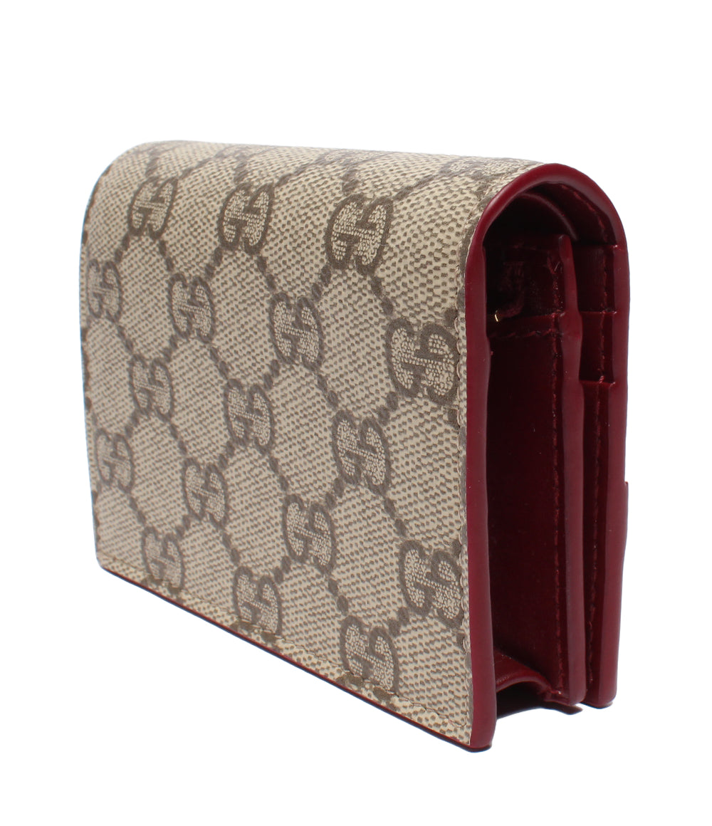美品 GUCCI 二つ折り財布 GGスプリーム キャンバス ミニ ウォレット