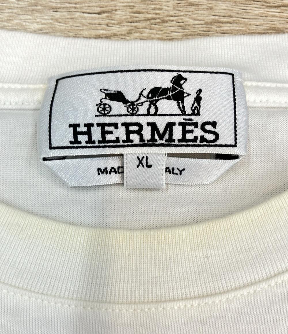 HERMES 半袖Tシャツ  3Dステッチ  刺繍プリント メンズ SIZE XL エルメス