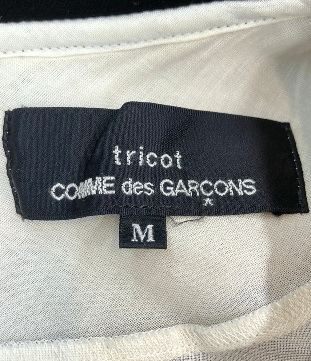tricot COMME des GARCONS ベロア丸襟 七分袖ワンピース レディース SIZE M トリココムデギャルソン