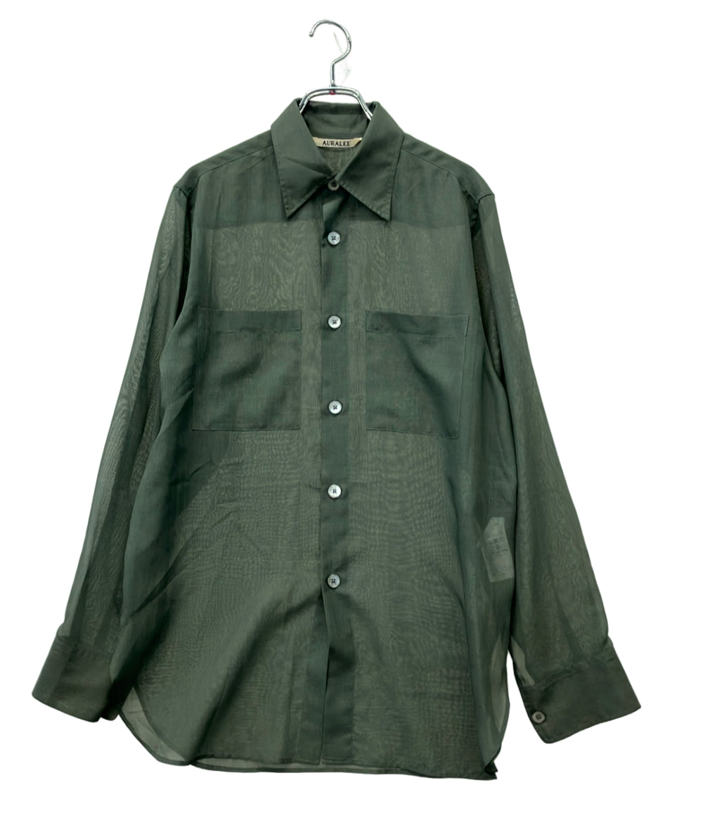 美品 AURALEE 長袖シャツ シースルー メンズ SIZE 1 (M) オーラリー