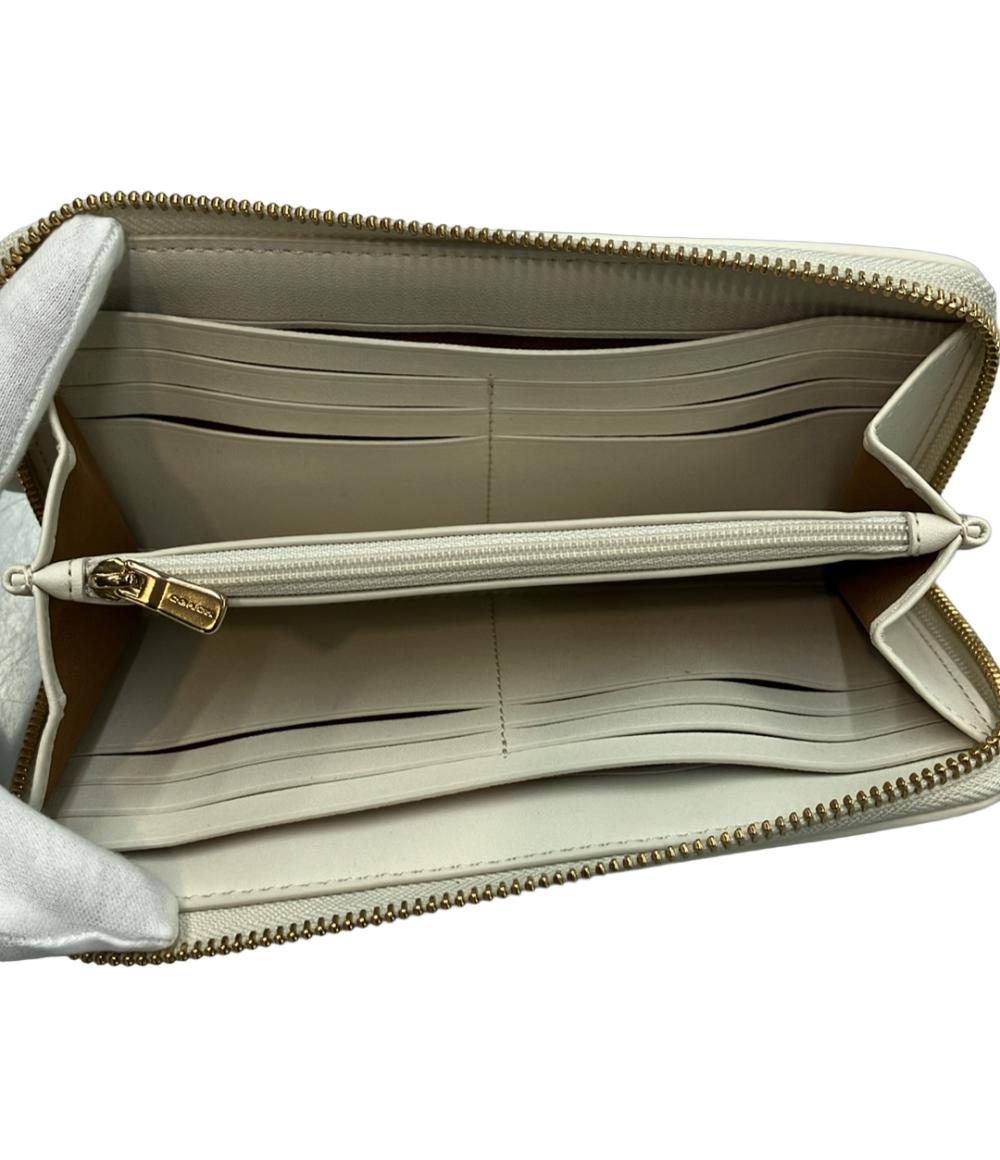 美品 COACH ラウンドファスナー 長財布 シグネチャー レディース コーチ