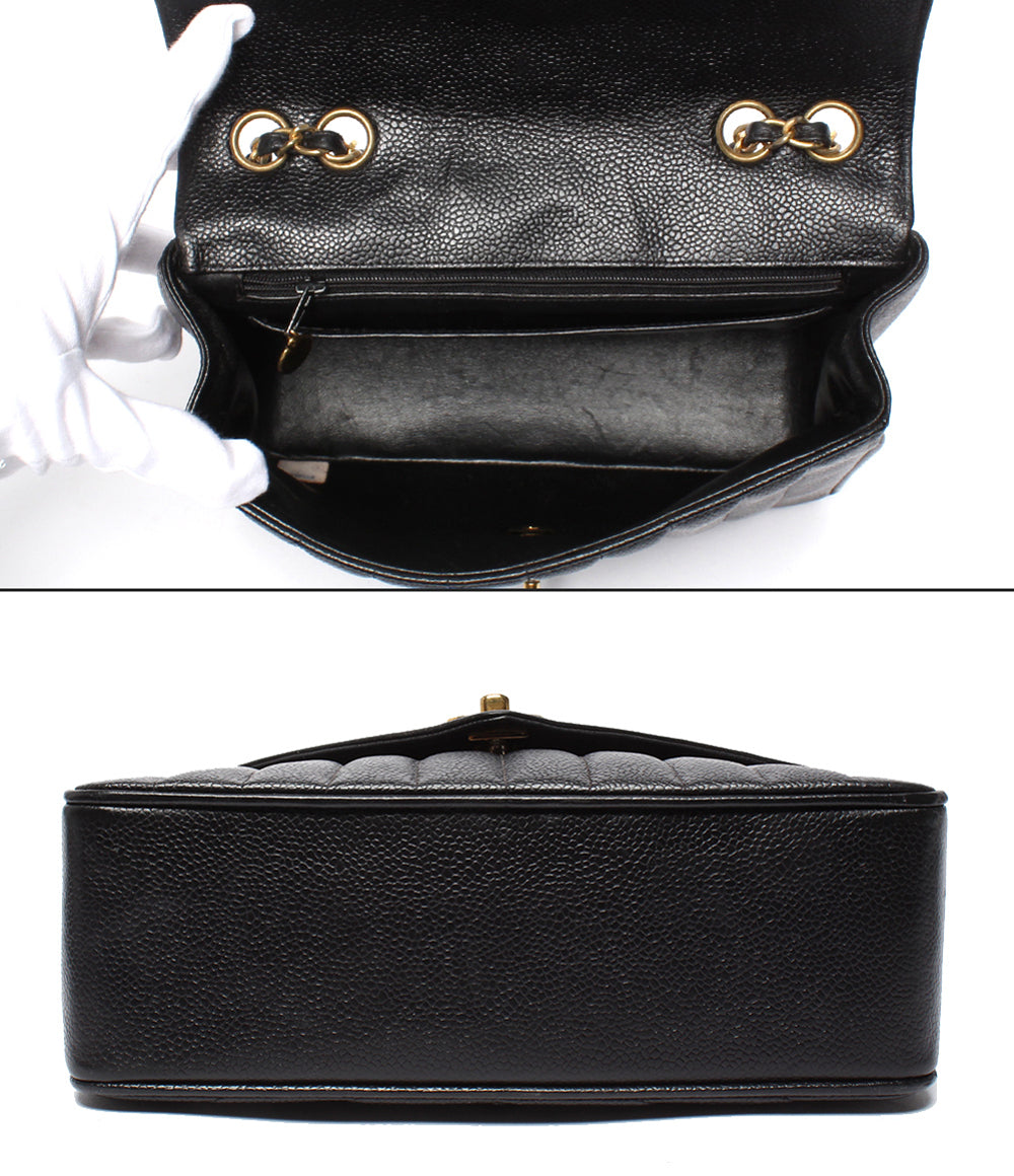 CHANEL チェーンショルダーバッグ シェブロン Vステッチ ゴールド金具