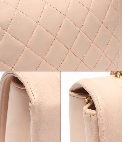 CHANEL チェーンショルダーバッグ 肩掛け ゴールド金具 ダイアナ25 マトラッセ シングルフラップ シングルチェーン ラムスキン ココマーク 2番台