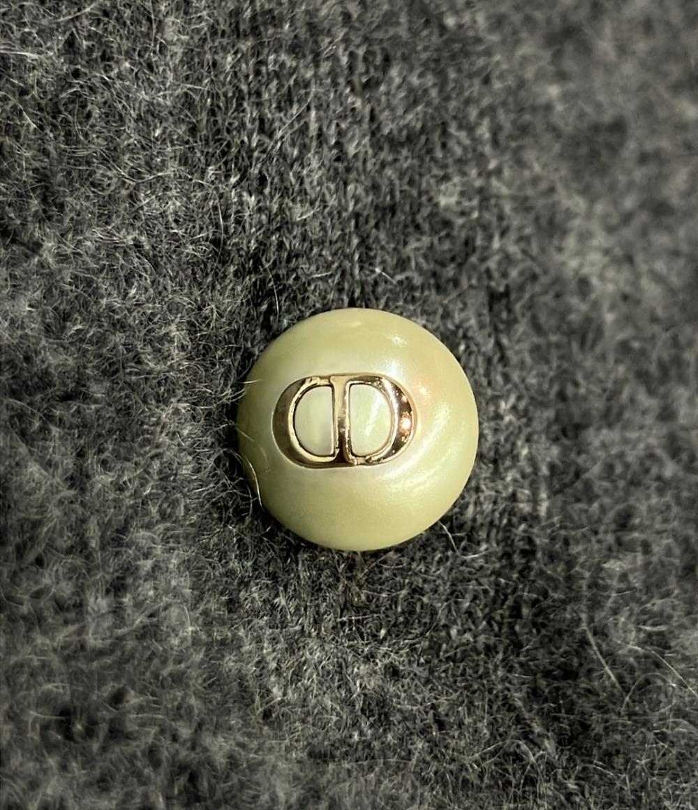 ディオール Dior CDロゴ パールボタン ニット 衣料品 トップス カシミヤ レディース グレー系 354S48AM053 【中古】 ディオール(Dior)ディオール CDロゴ パールボタン ニット 衣料品