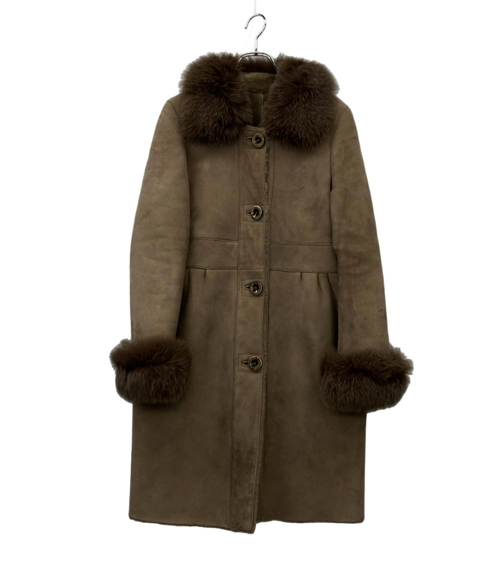 DOUBLE STANDARD CLOTHING ムートンコート ラムレザー フォックス レディース SIZE F (M) ダブルスタンダードクロージング