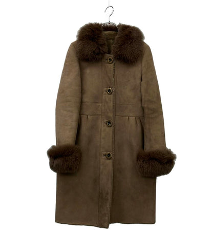 DOUBLE STANDARD CLOTHING ムートンコート ラムレザー フォックス レディース SIZE F (M) ダブルスタンダードクロージング