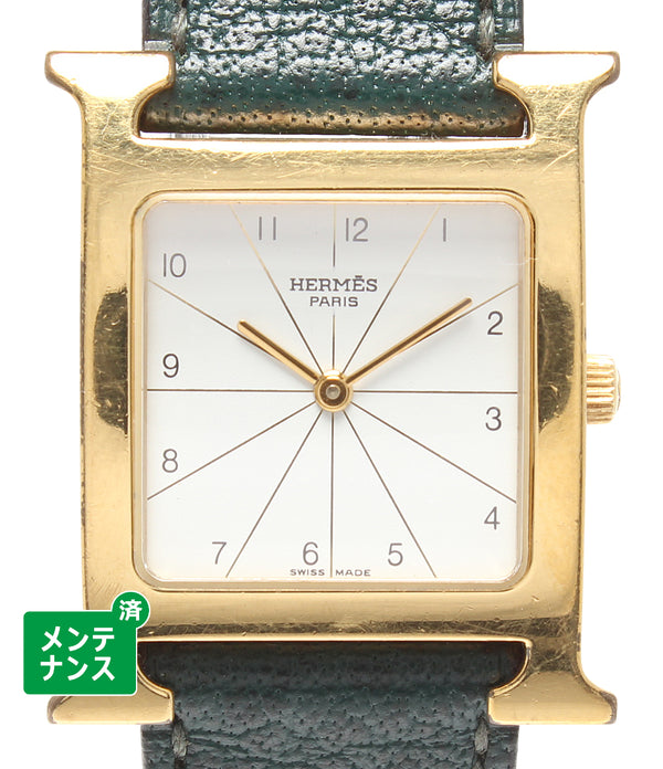 HERMES 腕時計 Hウォッチ ラムサス クオーツ ホワイト RS1.501 レディース エルメス