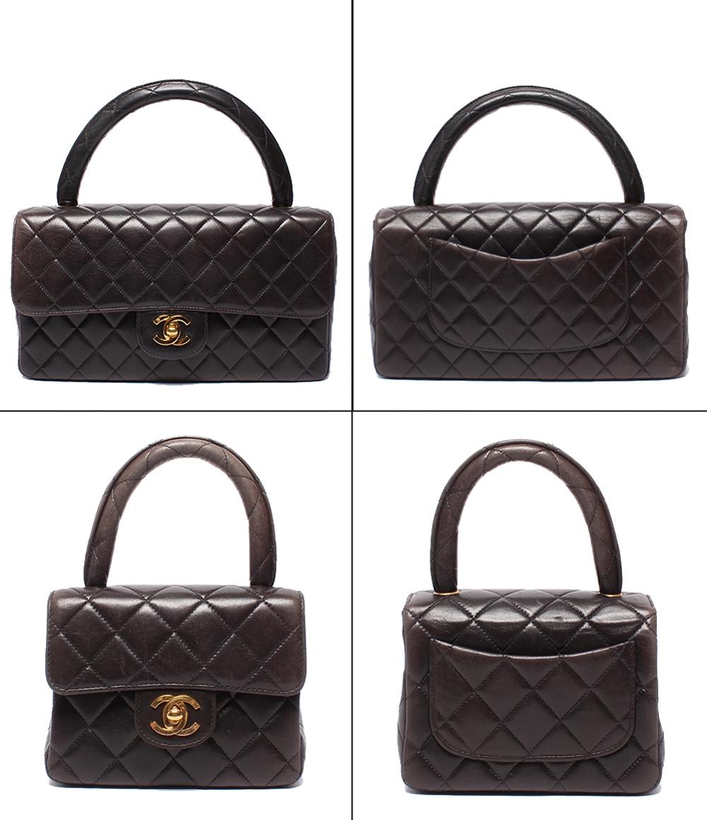 CHANEL ハンドバッグ 親子バッグ トップハンドル マトラッセ ゴールド金具 3番台 ラムスキン レディース シャネル