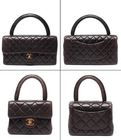 CHANEL ハンドバッグ 親子バッグ トップハンドル マトラッセ ゴールド金具 3番台 ラムスキン レディース シャネル