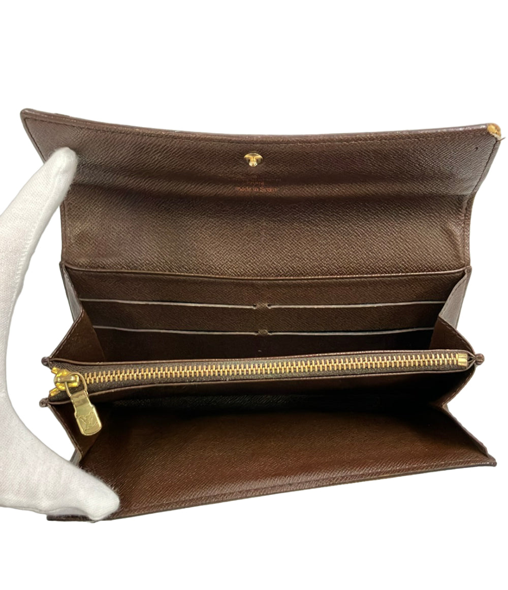 LOUIS VUITTON 長財布 ポシェット ポルト モネ クレディ ダミエ エベヌ N61724 レディース メンズ ルイ・ヴィトン