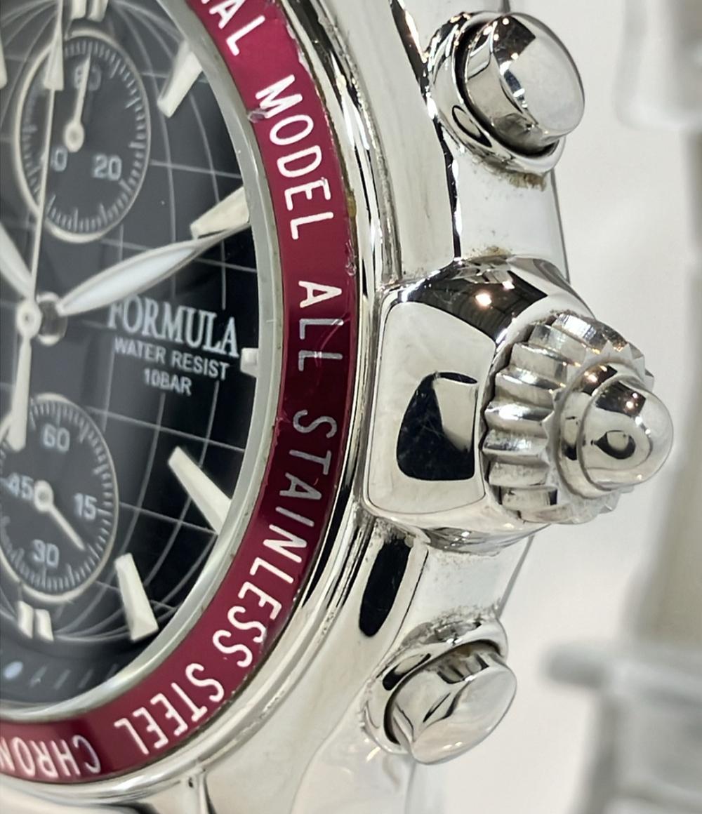 ジェイアクシス 腕時計 FORMULA クオーツ ブラック メンズ J-AXIS