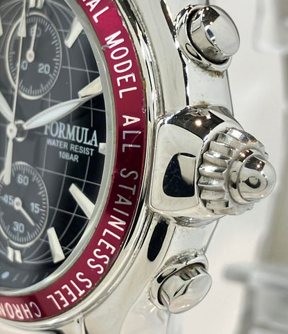 ジェイアクシス 腕時計 FORMULA クオーツ ブラック メンズ J-AXIS