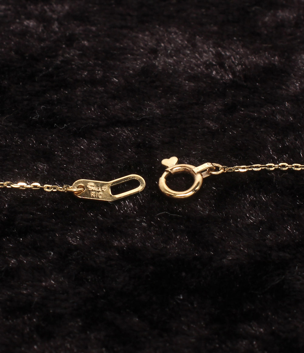 美品 STAR JEWELRY Girl ネックレス K10 SV ダイヤ 0.008ct レディース スタージュエリーガール